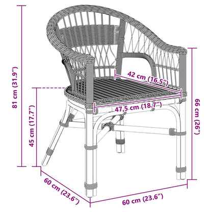 Sedia Impilabile Naturale 60 x 60 x 81 cm Rattan | homemem39