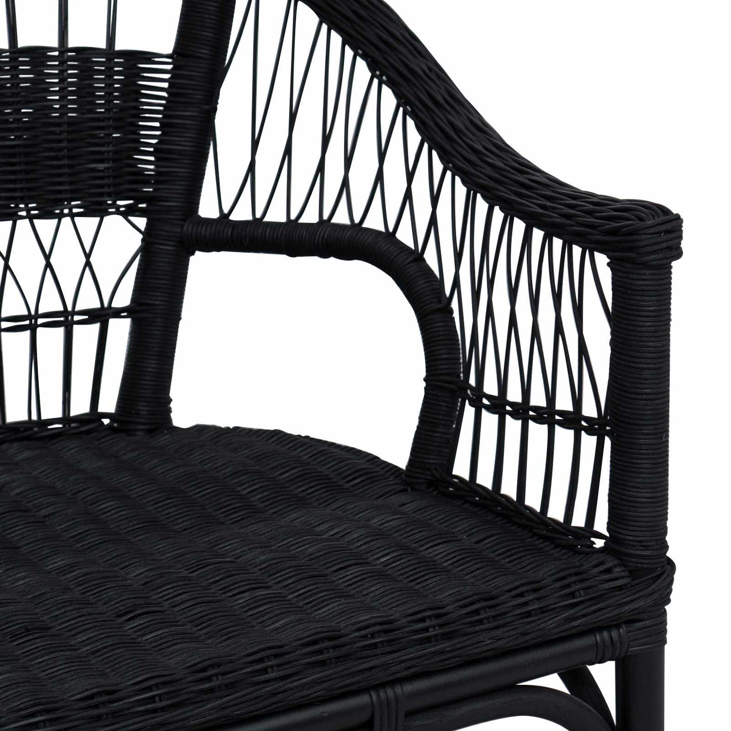 Sedia Impilabile Nero 60 x 60 x 81 cm Rattan
