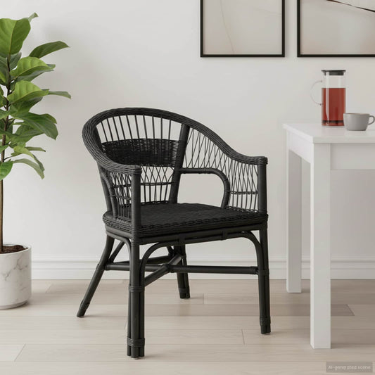 Sedia Impilabile Nero 60 x 60 x 81 cm Rattan | homemem39