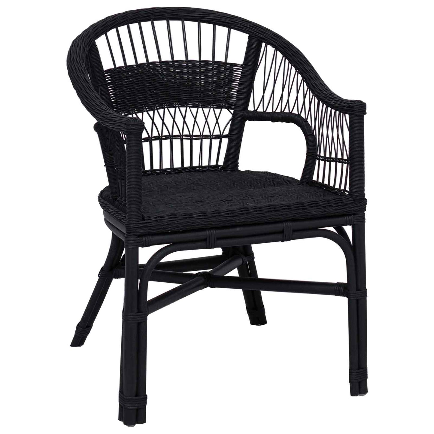 Sedia Impilabile Nero 60 x 60 x 81 cm Rattan