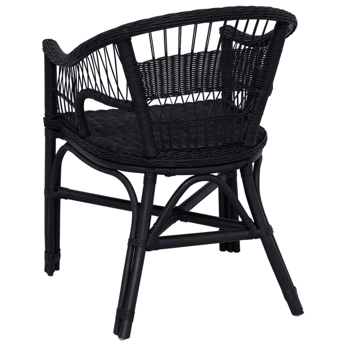 Sedia Impilabile Nero 60 x 60 x 81 cm Rattan