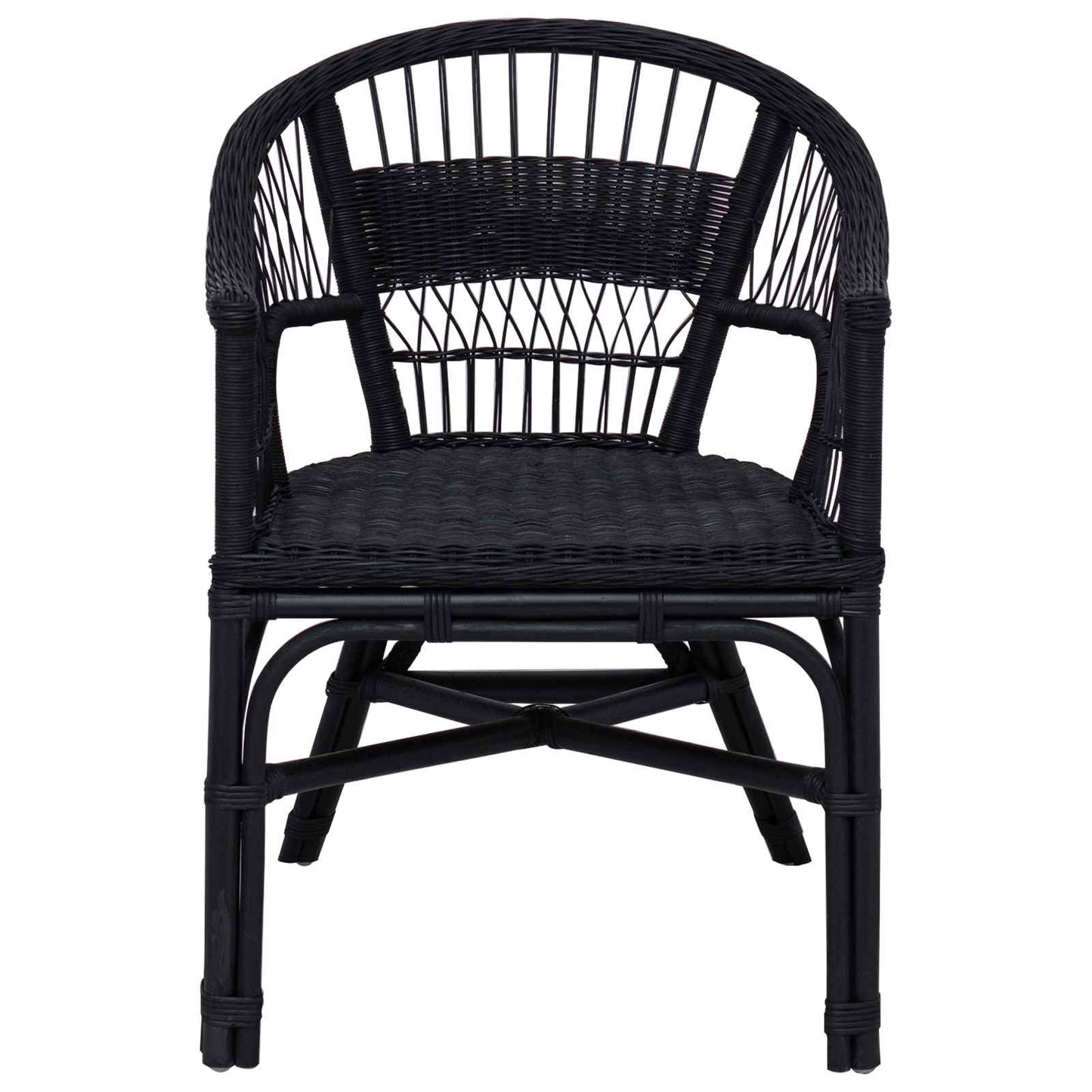 Sedia Impilabile Nero 60 x 60 x 81 cm Rattan