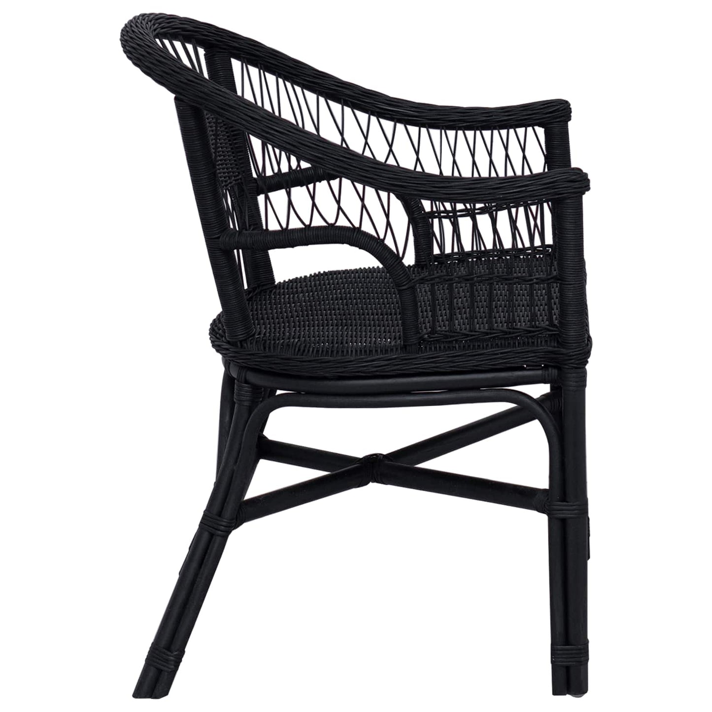 Sedia Impilabile Nero 60 x 60 x 81 cm Rattan