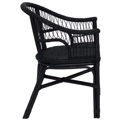 Sedia Impilabile Nero 60 x 60 x 81 cm Rattan