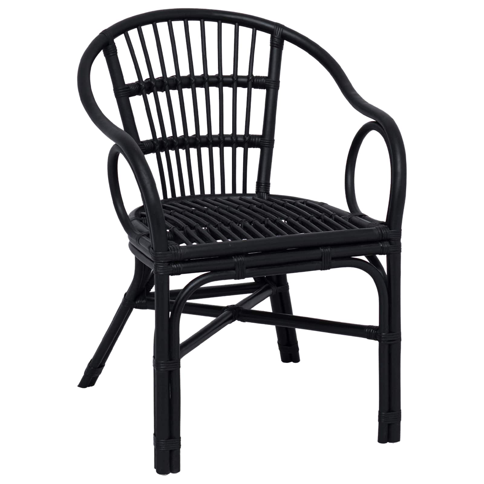 Sedia Impilabile Nero 58 x 60 x 81 cm Rattan | homemem39
