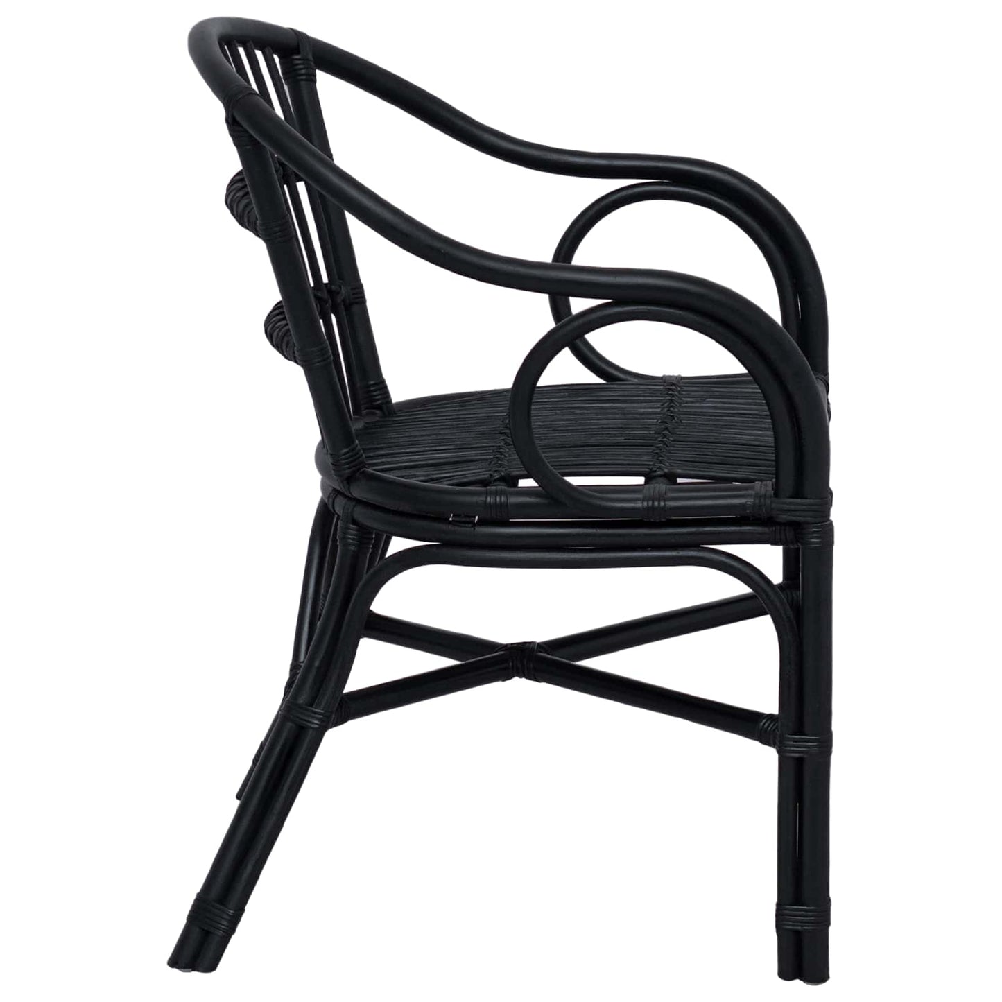 Sedia Impilabile Nero 58 x 60 x 81 cm Rattan | homemem39
