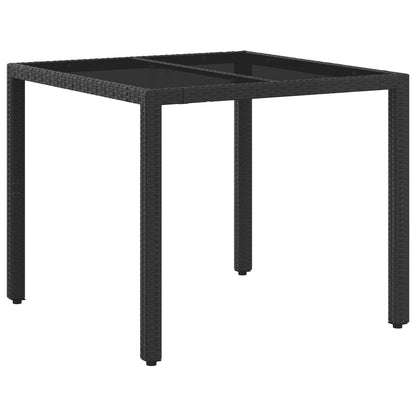 Set da pranzo per esterni 5 pcs Nero 90 x 90 x 75 cm polyrattan | homemem39