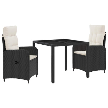 Set da pranzo per esterni 3 pcs Nero e Bianco Crema | homemem39