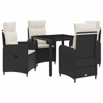 Set da pranzo per esterni 5 pcs Nero e Bianco Crema | homemem39