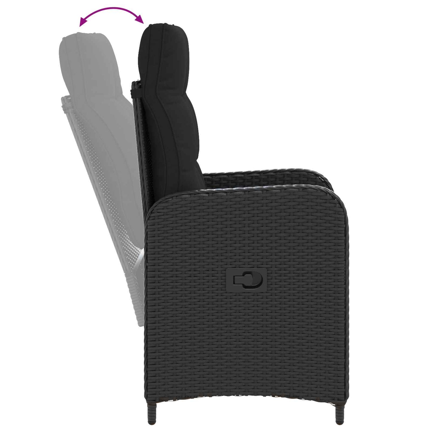 Set da pranzo per esterni 5 pcs Nero 150 x 90 x 75 cm | homemem39