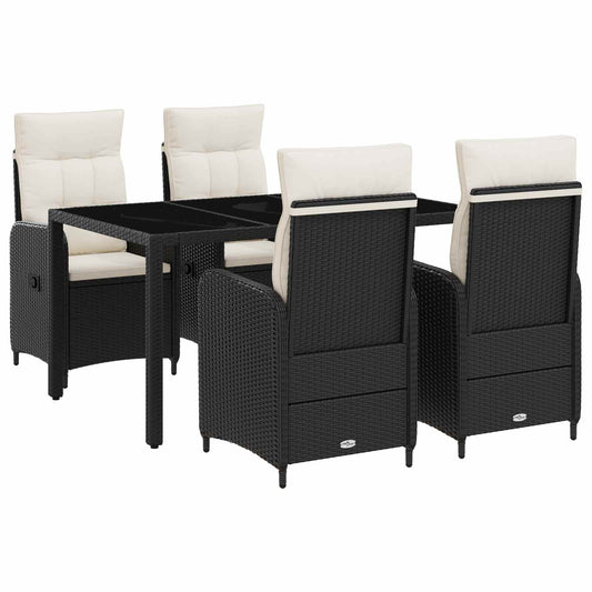 Set da pranzo per esterni 5 pcs Nero e Bianco Crema