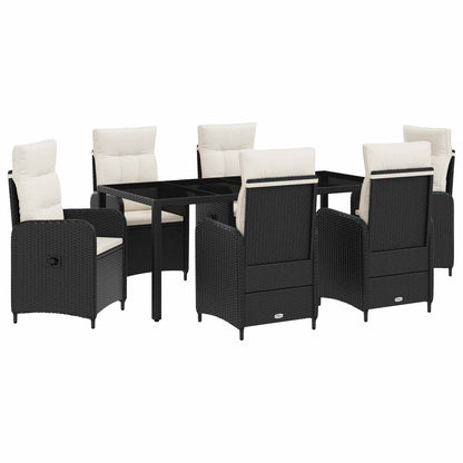 Set da pranzo per esterni 7 pcs Nero e Bianco Crema | homemem39