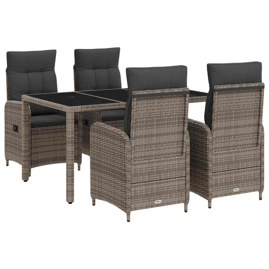 Set da pranzo per esterni 5 pcs Grigio chiaro e grigio scuro