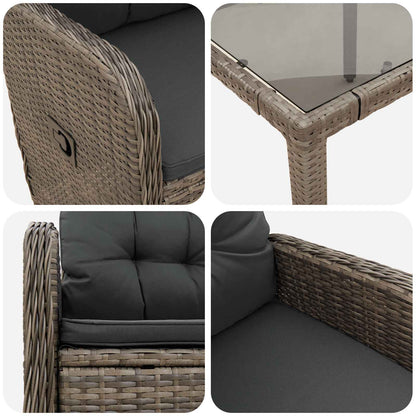 Set da pranzo per esterni 7 pcs Grigio chiaro e grigio scuro | homemem39