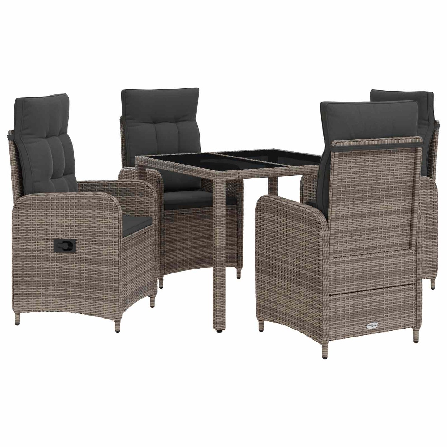 Set da pranzo per esterni 5 pcs Grigio chiaro e grigio scuro | homemem39