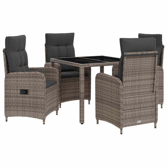 Set da pranzo per esterni 5 pcs Grigio chiaro e grigio scuro | homemem39