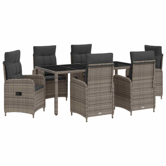 Set da pranzo per esterni 7 pcs Grigio chiaro e grigio scuro