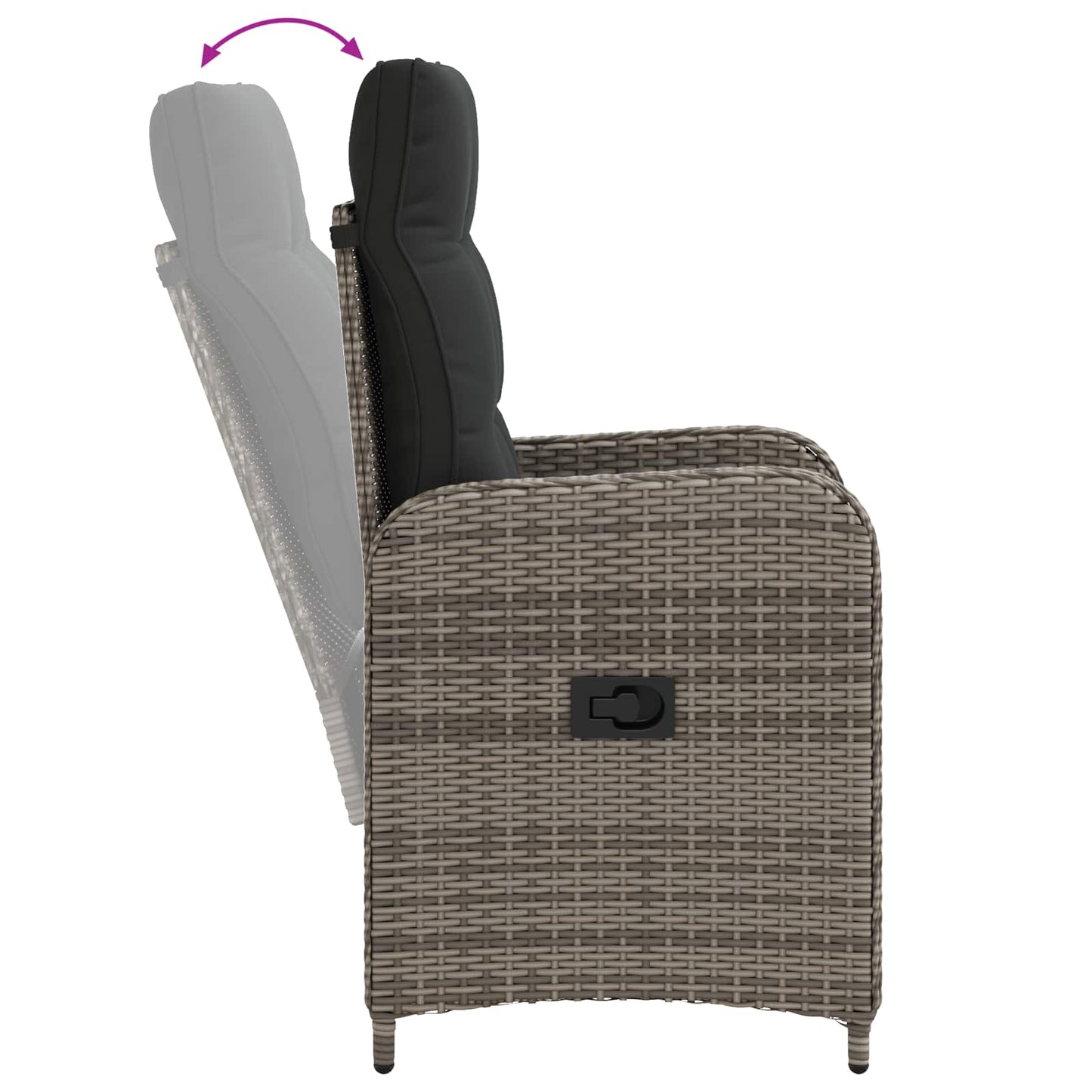 Set da pranzo per esterni 7 pcs Grigio chiaro e grigio scuro | homemem39
