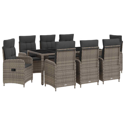 Set da pranzo per esterni 9 pcs Grigio chiaro e grigio scuro | homemem39