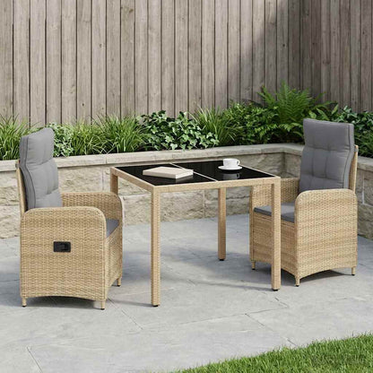 Set da pranzo per esterni 3 pcs Beige e Grigio Chiaro