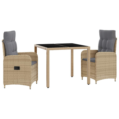 Set da pranzo per esterni 3 pcs Beige e Grigio Chiaro | homemem39