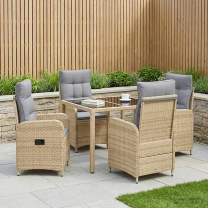 Set da pranzo per esterni 5 pcs Beige e Grigio Chiaro