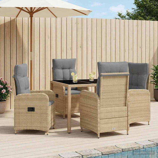 Set da pranzo per esterni 5 pcs Beige e Grigio Chiaro