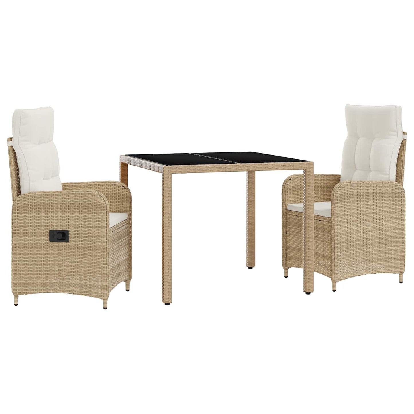 Set da pranzo per esterni 3 pcs Beige e Bianco Crema | homemem39