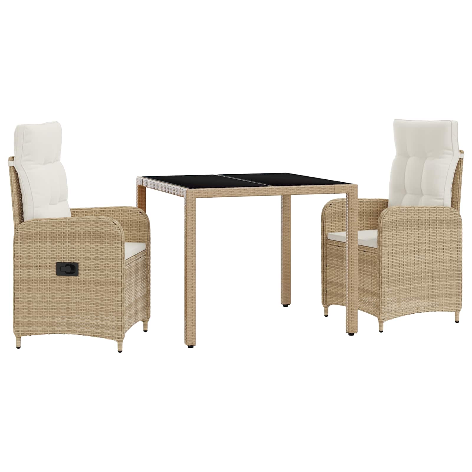 Set da pranzo per esterni 3 pcs Beige e Bianco Crema | homemem39