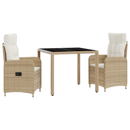 Set da pranzo per esterni 3 pcs Beige e Bianco Crema | homemem39