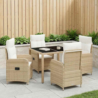 Set da pranzo per esterni 5 pcs Beige e Bianco Crema