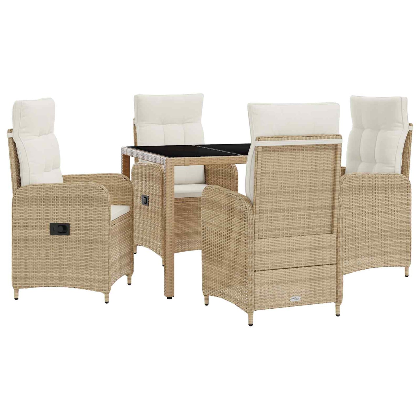 Set da pranzo per esterni 5 pcs Beige e Bianco Crema | homemem39