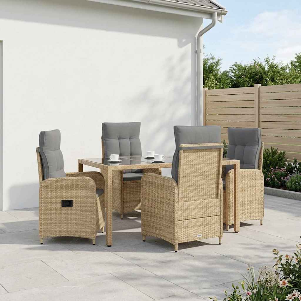 Set da pranzo per esterni 5 pcs Beige e Grigio Chiaro