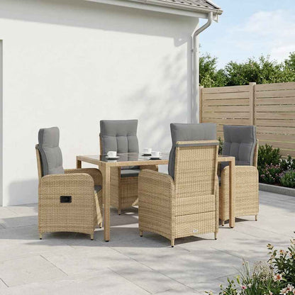 Set da pranzo per esterni 5 pcs Beige e Grigio Chiaro