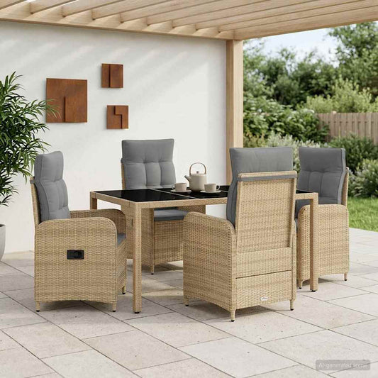 Set da pranzo per esterni 5 pcs Beige e Grigio Chiaro