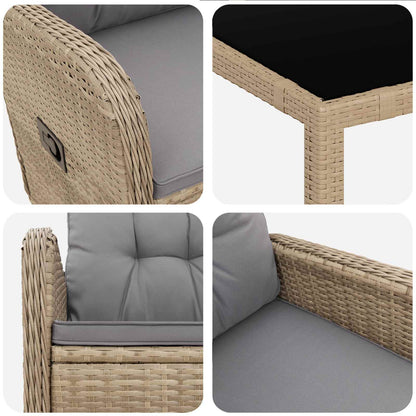 Set da pranzo per esterni 7 pcs Beige e Grigio Chiaro | homemem39