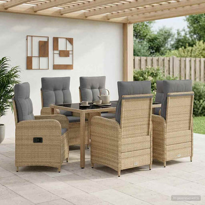 Set da pranzo per esterni 7 pcs Beige e Grigio Chiaro
