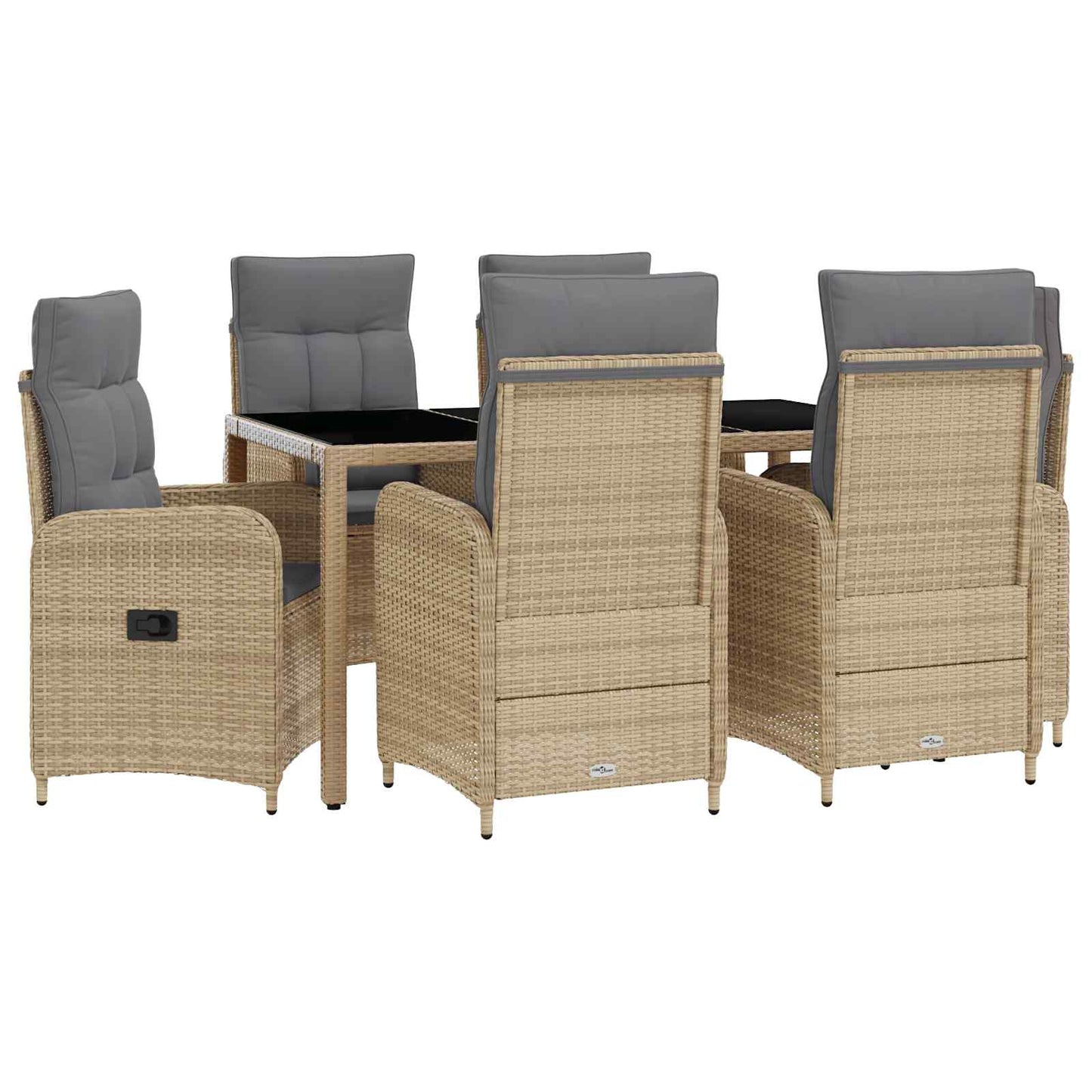Set da pranzo per esterni 7 pcs Beige e Grigio Chiaro | homemem39