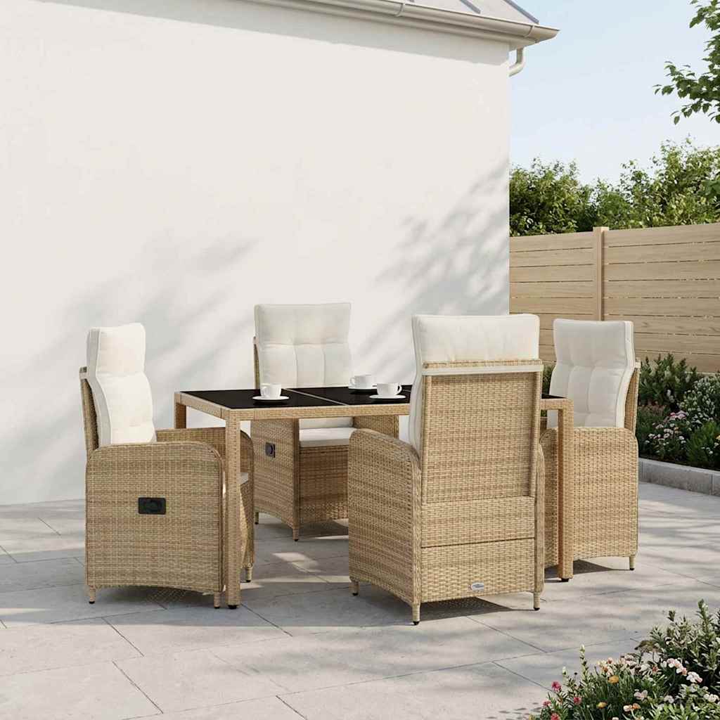 Set da pranzo per esterni 5 pcs Beige e Bianco Crema