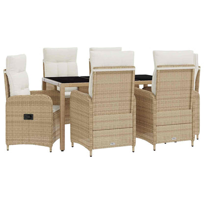 Set da pranzo per esterni 7 pcs Beige e Bianco Crema | homemem39