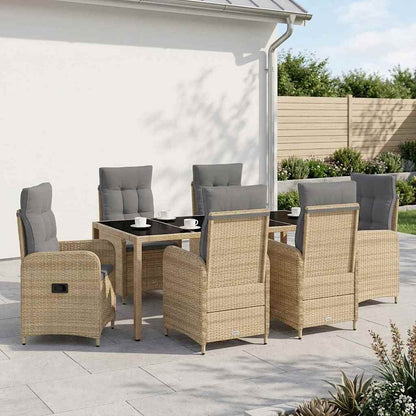 Set da pranzo per esterni 7 pcs Beige e Grigio Chiaro