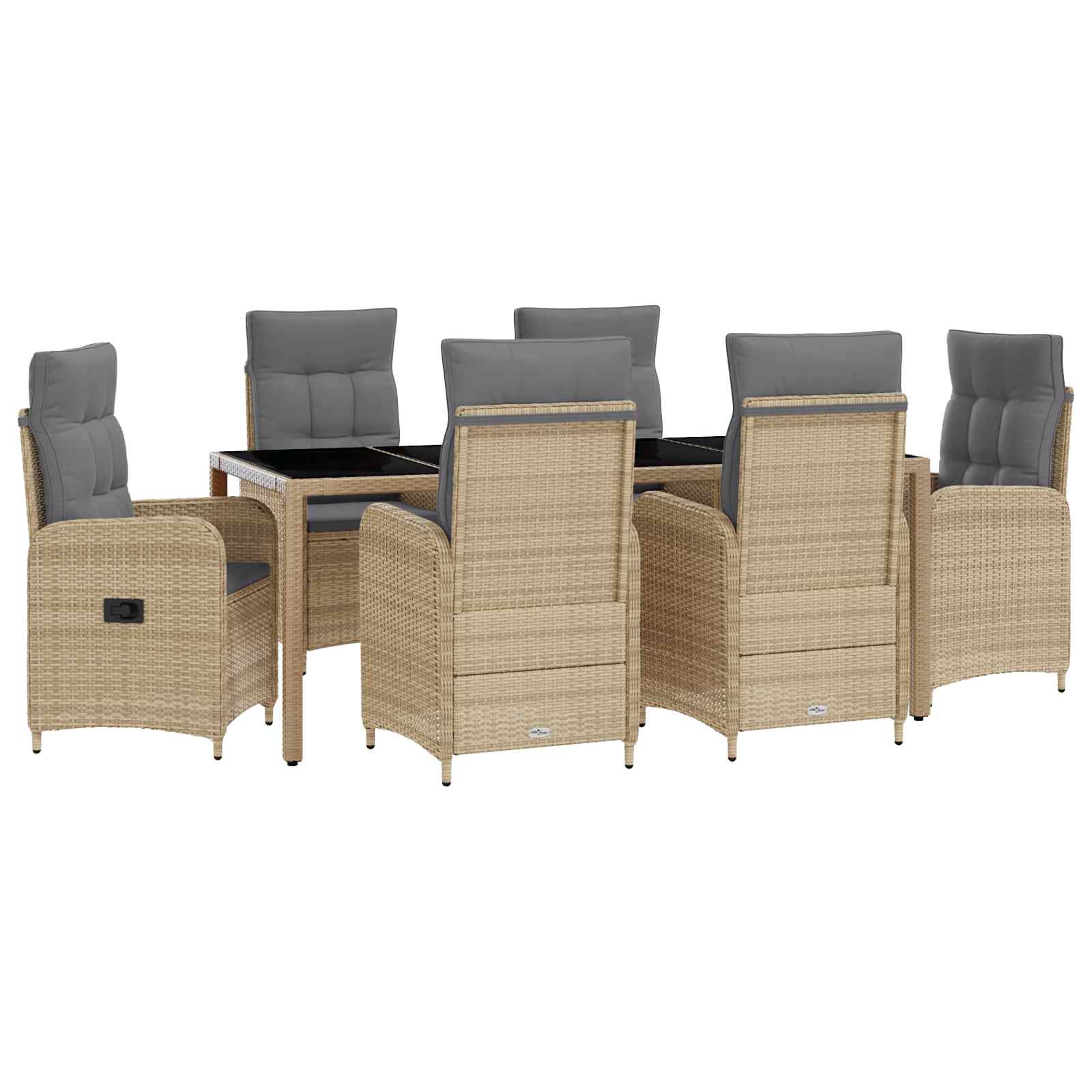 Set da pranzo per esterni 7 pcs Beige e Grigio Chiaro | homemem39