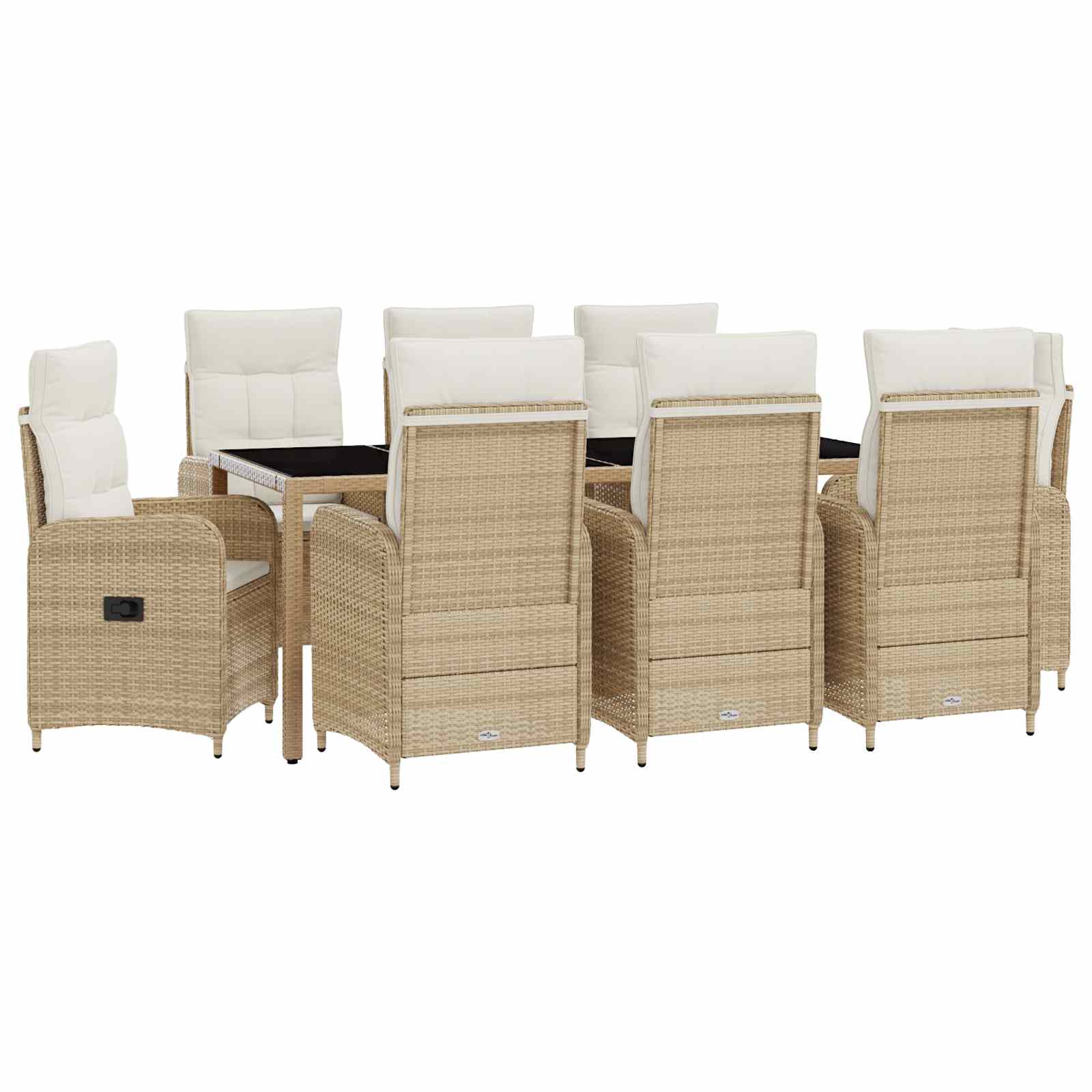 Set da pranzo per esterni 9 pcs Beige e Bianco Crema | homemem39
