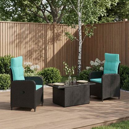 Set da pranzo per esterni 3 pz Black and Turquoise