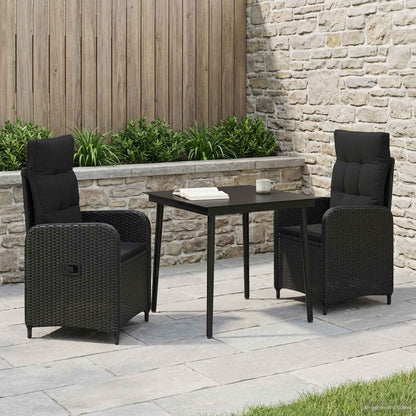 Set Tavolo da Salotto con cuscino con cuscino 3 pcs Nero