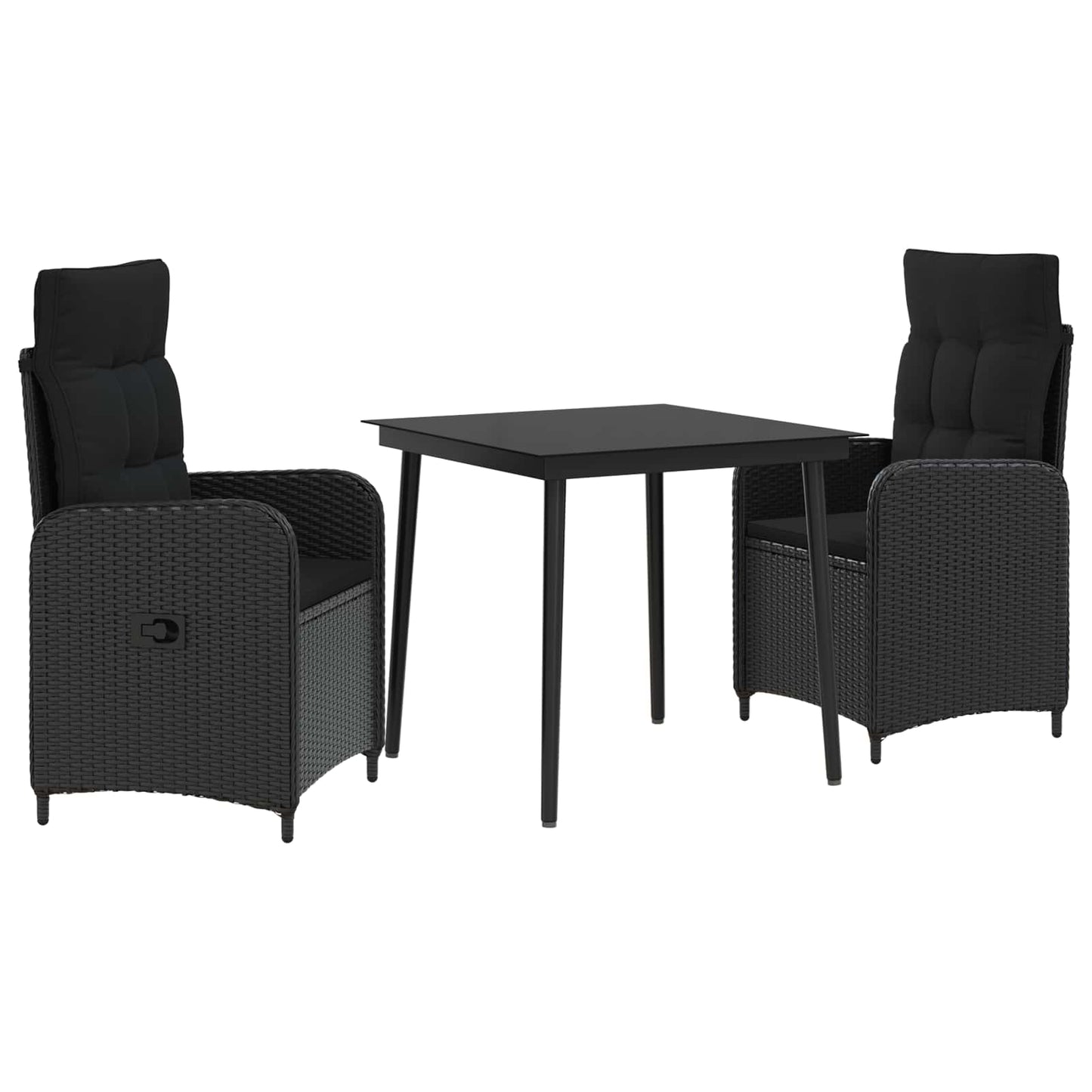 Set Tavolo da Salotto con cuscino con cuscino 3 pcs Nero | homemem39