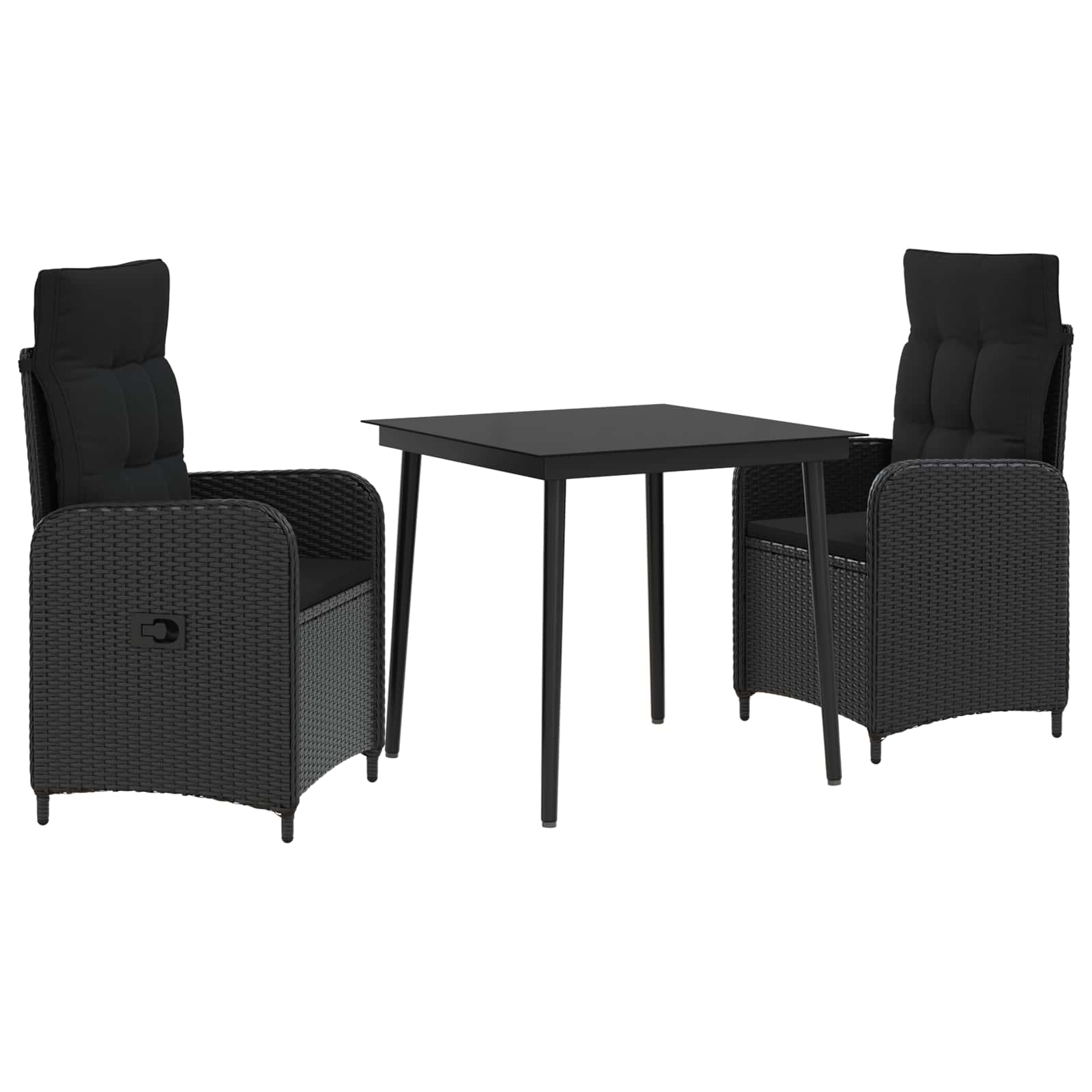 Set Tavolo da Salotto con cuscino con cuscino 3 pcs Nero | homemem39