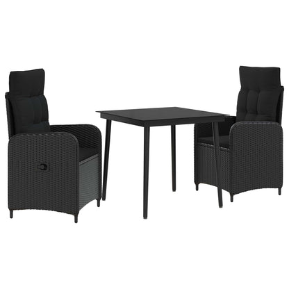 Set Tavolo da Salotto con cuscino con cuscino 3 pcs Nero | homemem39