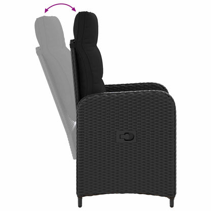 Set Tavolo da Salotto con cuscino con cuscino 3 pcs Nero | homemem39