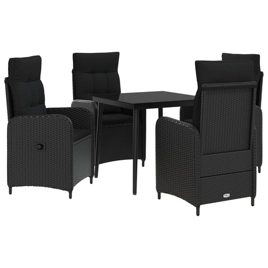 Set Tavolo da Salotto con cuscino con cuscino 5 pcs Nero